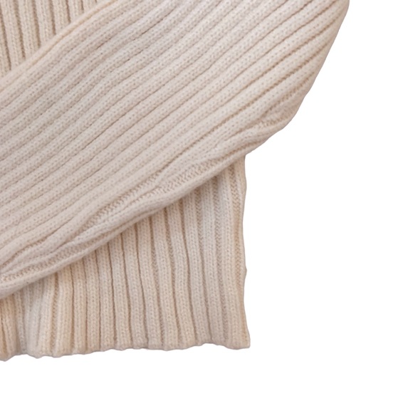 Sadie & Sage pale blush pink long sleeve ribbed deep v neck cropped sweater S - Picture 3 of 6